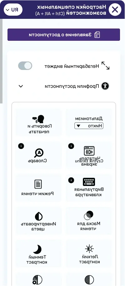 Russian website accessibility widget